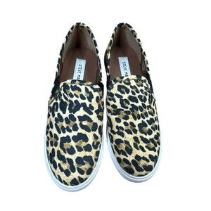 Steve Madden Safary Leopard Print‎ Slip On Canvas Sneakers Size 6.5 Cheetah Girl